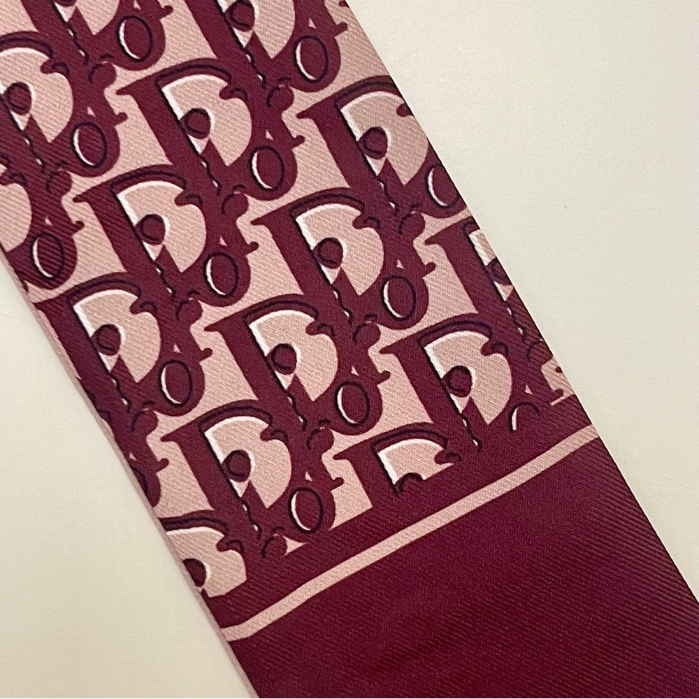 *D*I*O*R* Monogram Print Twilly Bandeau Wrap Scarf - Picture 3 of 13